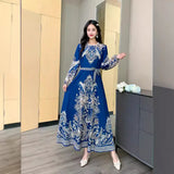 Floral Long-Sleeved Dress-Outfit