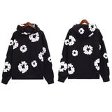 Printed Flower Wood Cotton Loose Sweater Y2K Hip Hop Street Pullover For Leisure-Outfit