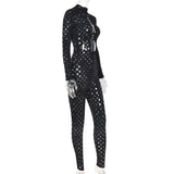 Sexy Hollow Out See Through Long Sleeve Jumpsuits Women Hole Grunge Skinny One Piece Rompers 2021 Fall Harajuku