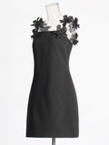2025 Spring New Fashion Sexy Three-Dimensional Flower Splicing Design Slim Slim Short Sling Dress
