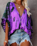 Tees Button V Neck Sexy Casual Befree Short Sleeve