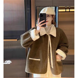 Temperament Thickened Senior Sense Coat Female Autumn Winter 2023 New Style Lamb Suede Wool Jacket-Outfit