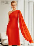 2022 New Summer One Shoulder Bodycon Bandage Dress Sexy Sleeveless Strapless Midi Hot Celebrity Evening Runway Party