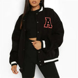 women's jacket spring 2022 Oversized Woman Baseball Women's spring Jacket Long Sleeve Bomber Jackets Letter Print Casual