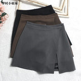 Irregular A-Word Fork High-Waist Skirt Short Skirt Women's Korean Dress Dress Dress