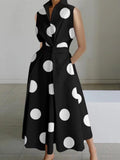 Summer Commuting Fashion Polka Dot Button