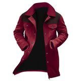 Fongt Autumn And Winter Men's Coat Velvet Jacket Multi-Pocket Zipper Coat