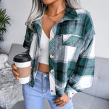 Real Autumn And Winter Lattice Lantern Long-Sleeved Coat Jacket Ins