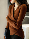 Fongt And Winter New Self-Inflicted Cross-Sense Design Knitted Jersey Sweater Women's Clothing
