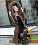 7XL 8XL Winter Parkas Women 2020 Genuine Leather Coat Down Cotton Jacket Female Thicken Warm Tops Hooded