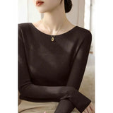 Fongt High-End Sense Collar Gray Knitted Bottoming Women Autumn And Winter Light Luxury Style Inside The