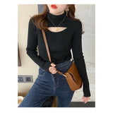 Fongt Women's Winter Atmosphere In The Winter Blouse Spring And Autumn 2023 New Design Sense Hollow Knit