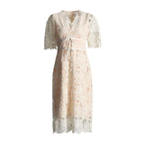 French First Love Dress 2025 Spring New Shenzhen Nanyin High-End Feeling Solid Color V-Neck Holiday Dress Dress Dress