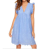 Sleeve Lace Hollow Casual