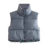 Fongt Color Women's Clothing 2025 Spring And Autumn 2025 New Cotton Vest Zippered Arma A8BS9263