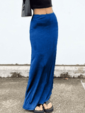 Stretchy Y2K Maxi Skirt-Outfit