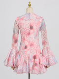 Fongt Style Dress Women 2025 Summer New Comfortable Fresh Fresh Sweet Print Button Long Sleeve Skirt