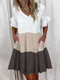 Ruffles Loose V-Neck