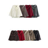Fongt Autumn Women's Asymmetric Scarf Short Knitted Coat W063 2819
