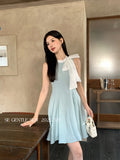 Fongt Xixi 2025 Summer New French Temperament With High-Belt Dress Elegant Vacation Short Dress 88348