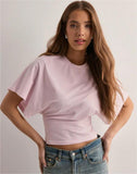 Fongt Korean Version Design Round Collar Collar Collar Short-Sleeved T-Shirt For The Summer New Simple And Pure Color Loose Top