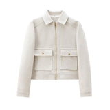 Fongt Women's Dress 2025 Autumn Zipper Collar Long-Sleeved Jacket Baseball Jacket Women L52255