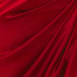 Midi Satin Dress Split Adjustable Strap Ruched Cowl Neck Asymmetrical Zipper Party Dress Elegant Sexy Woman Dresses