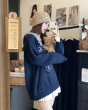 Knit Jersey Print Sweater-Outfit