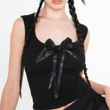 Fongt S Women's Summer 2024 New Sexy Pure Desire Bow Decoration Stylish Short