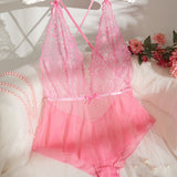 Autumn And Winter New Thin Lace Pure Sexual Beauty Back Perspective Mesh Dress