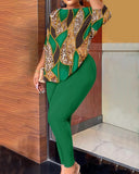 Fongt 2024 Women's Two Sets Of Fashion Printed Trousers