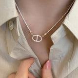 Square Shell Necklace-Outfit
