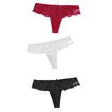 Sexy Women's Panties Thong Full Lace Panties Tanga Transparent Underpants G String Hollow Out Low-Rise Female