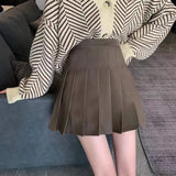 Fongt Skirt Short Skirt Woman 2025 New High-Rise Students With Half-Dress Small A-Character Skirt College Style Half Skirt