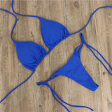 Fongt Neck With Bikini Solid Color Sexy Swimsuit Lady Split Strap Adjustable Multi-Color Swimsuit