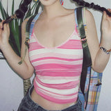 90s Striped Crop Cami Top-Outfit