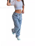 Direct Fashion Loose Wide Leg Jeans Trousers Women-Outfit