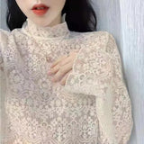Lace Lace Collar Top Blusas Ropa De