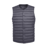 New Men's No Collar Light Down Jacket Vest Round Collar Variable V-Neck Vest Male Inner Gallbladder Tide-Outfit