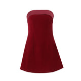 Fongt Polyester Dress Autumn And Winter Hot Style Women's Fashion Sexy Hot Girl Back A Word Collar Slim Strapless