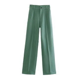 Pants Women Casual Chic Straight Pants Elegant Office Wear High Waist Pants Women Loose Pants Female Solid Pants
