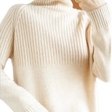 Autumn And Winter Lazy Wind Thickened High-Necked Sweaters Women's Long-Sleeved Solid Color Pile Collar Knitted Bottomed Sweaters-Outfit