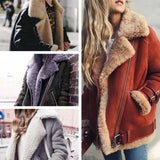 Fongt Women's Locomotive Deer-Skin Cashmeat Wool Coat Women's Cotton Clothes