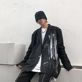 Letters Graffiti Oversized Blazer Women Jacket Coat Loose Streetwear Spring Outerwear 2023 New Korean Style Office Lady-Outfit