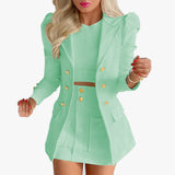 Fongt Spring And Autumn Women's New Fashion Suit Temperament Lattice Casual Skirt Suit Two Sets