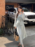 Fongt Xixi 2025 Spring New Temperament Chiffon Shirt + High-Waist A-Word Half-Body Dress Two-Piece Suit Female 89248