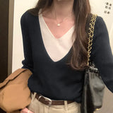 V Holiday Two Colored Age-Reducing Sweaters A New Long-Sleeved Sweater For Women In Autumn And