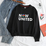 Hoodies Sweatshirt Unisex Crewneck NOW UNITED Letter