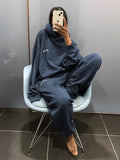 Embroidered 2 Piece Sets for Women Autumn Winter 2023 Sport Loose Sweatshirt Sweatpant Sets Suit Fashion Outfits Female-Outfit