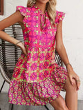 Fongt Shein Flyves V-Necked With Flower Dress
